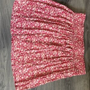 LOFT A-Line Skirt in Pink and White Floral